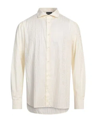 Emporio Armani Man Shirt Ivory Size S Cotton In White