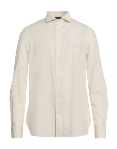 Emporio Armani Man Shirt Ivory Size L Cotton In White
