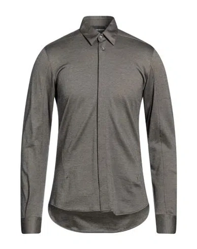 Emporio Armani Man Shirt Khaki Size Xl Cotton In Beige