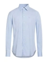 Emporio Armani Man Shirt Light Blue Size 17 Cotton, Elastane