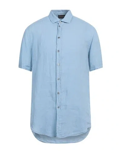 Emporio Armani Man Shirt Light Blue Size L Linen
