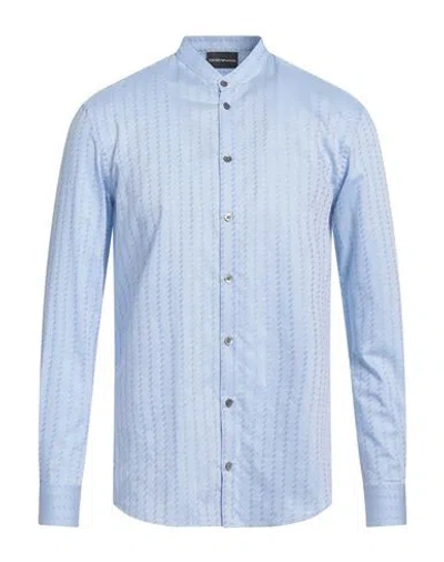 Emporio Armani Man Shirt Light Blue Size S Cotton