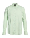 Emporio Armani Man Shirt Light Green Size M Cotton, Polyamide, Elastane In Green