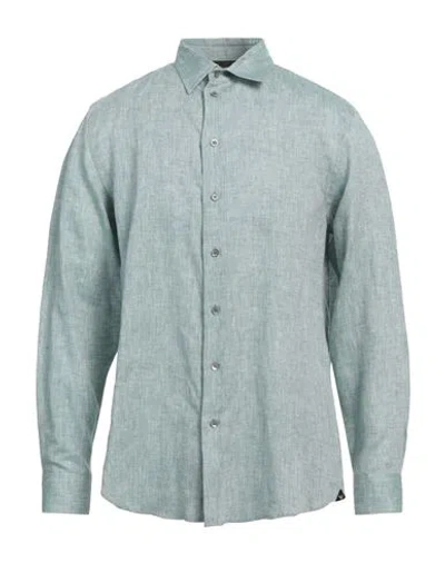 Emporio Armani Man Shirt Light Green Size L Linen In Green