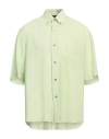 Emporio Armani Man Shirt Light Green Size M Modal, Polyester In Green