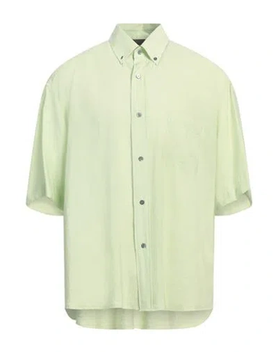 Emporio Armani Man Shirt Light Green Size M Modal, Polyester
