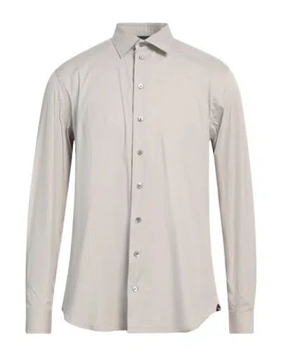 Emporio Armani Man Shirt Light Grey Size L Cotton, Polyamide, Elastane