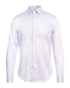 Emporio Armani Man Shirt Lilac Size 15 ½ Cotton, Elastolefin In Purple