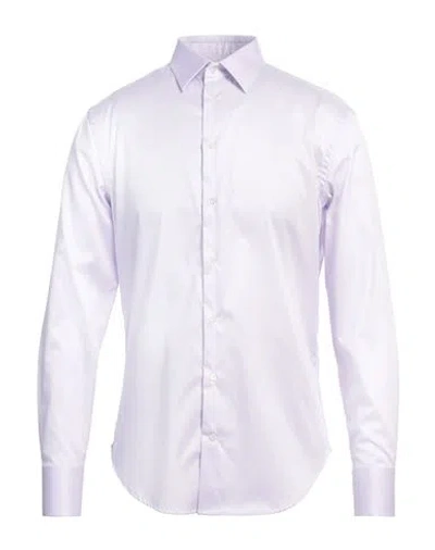 Emporio Armani Man Shirt Lilac Size 15 ½ Cotton, Elastolefin In Purple