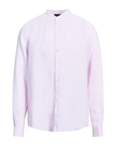 Emporio Armani Man Shirt Lilac Size L Linen In Purple