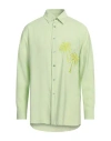 Emporio Armani Man Shirt Lime Green Size 17 Modal, Polyester
