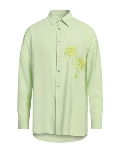 Emporio Armani Man Shirt Lime Green Size 17 Modal, Polyester