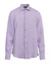 Emporio Armani Man Shirt Mauve Size M Linen In Purple