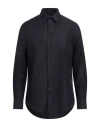 Emporio Armani Man Shirt Midnight Blue Size 16 Cotton In Blue