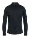 Emporio Armani Man Shirt Midnight Blue Size 17 Cotton In Blue