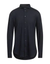 Emporio Armani Man Shirt Midnight Blue Size 17 ½ Lyocell, Virgin Wool