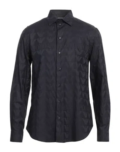 Emporio Armani Man Shirt Midnight Blue Size L Cotton
