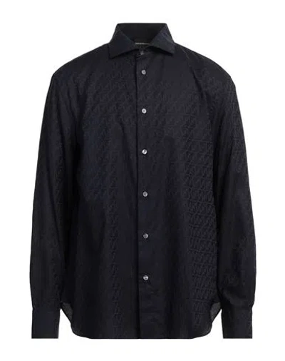 Emporio Armani Man Shirt Midnight Blue Size Xxxl Cotton