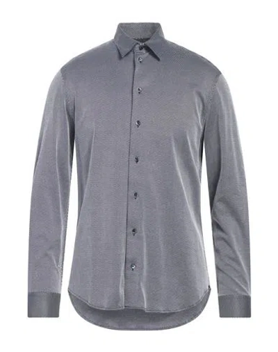 Emporio Armani Man Shirt Midnight Blue Size M Cotton, Polyester