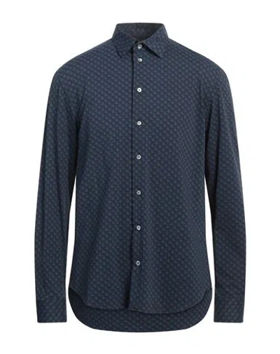 Emporio Armani Man Shirt Midnight Blue Size L Polyamide, Elastane