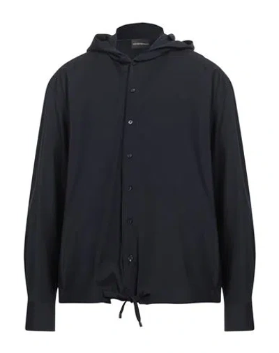 Emporio Armani Man Shirt Midnight Blue Size L Virgin Wool
