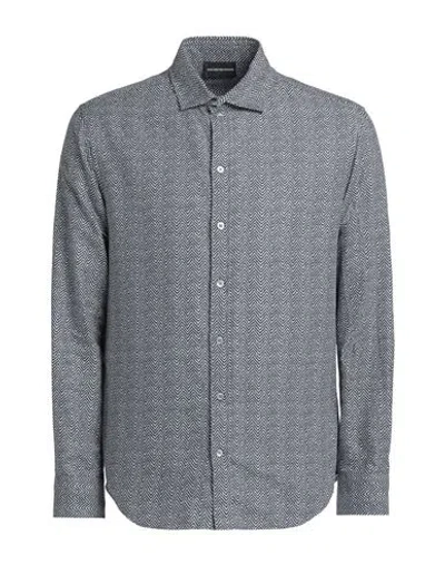 Emporio Armani Man Shirt Midnight Blue Size Xxxl Cotton
