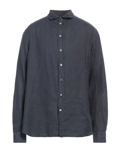 Emporio Armani Man Shirt Midnight Blue Size S Linen