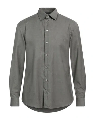 Emporio Armani Man Shirt Military Green Size M Virgin Wool