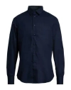Emporio Armani Man Shirt Navy Size 17 Cotton In Blue