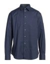 Emporio Armani Stretch Jersey Button-up Shirt In Navy