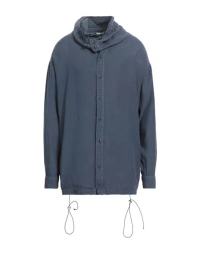 Emporio Armani Man Shirt Navy Size M Linen