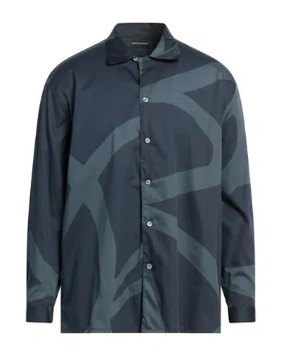 Emporio Armani Man Shirt Navy Size S Cotton