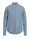 Emporio Armani Man Shirt Pastel Blue Size L Linen