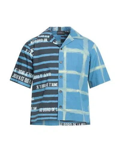 Emporio Armani Man Shirt Pastel Blue Size S Cotton