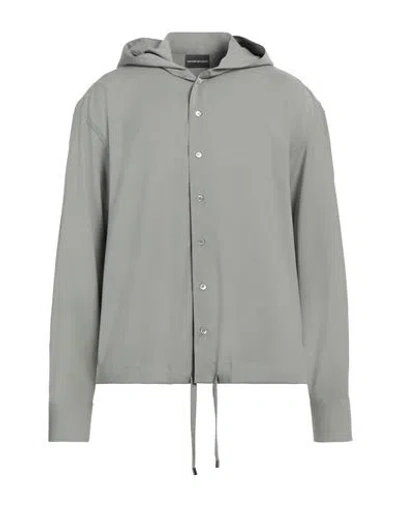 Emporio Armani Man Shirt Sage Green Size Xxxl Virgin Wool