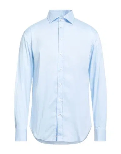 Emporio Armani Man Shirt Sky Blue Size 16 ½ Cotton, Polyamide, Elastane
