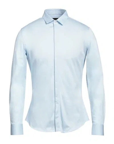 Emporio Armani Man Shirt Sky Blue Size 17 Cotton