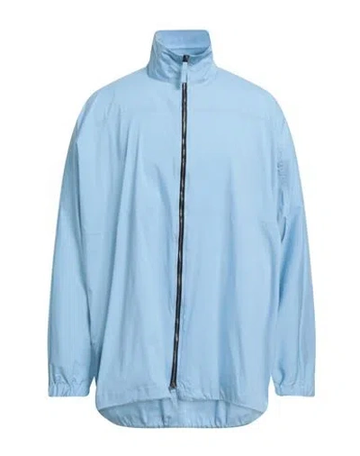 Emporio Armani Man Shirt Sky Blue Size L Cotton, Polyamide, Elastane