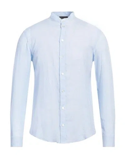 Emporio Armani Man Shirt Sky Blue Size L Linen
