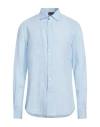 Emporio Armani Man Shirt Sky Blue Size 16 ½ Cotton, Polyamide, Elastane