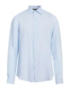 Emporio Armani Man Shirt Sky Blue Size L Linen