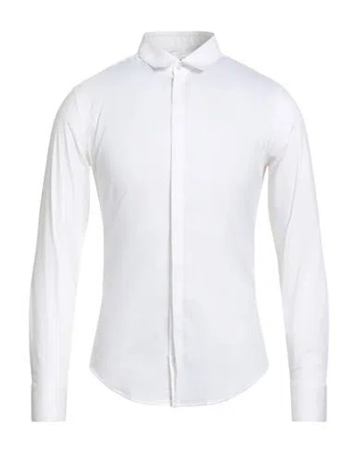 Emporio Armani Man Shirt White Size 15 Cotton, Polyamide, Elastane