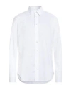 Emporio Armani Cotton Shirt With Allover Micro Jacquard Motif In White