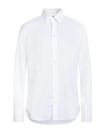 Emporio Armani Cotton Shirt With Allover Micro Jacquard Motif In Brilliant