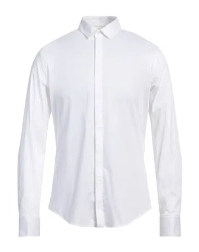 Emporio Armani Man Shirt White Size 17 Cotton, Polyamide, Elastane