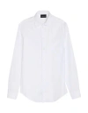 Emporio Armani Cotton Shirt With Button-down Collar And Curved Hem In White