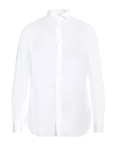 Emporio Armani Man Shirt White Size L Cotton In Milky White