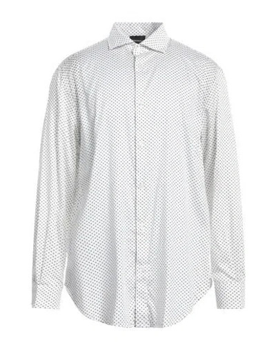 Emporio Armani Man Shirt White Size L Cotton, Elastane