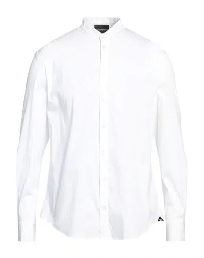 EMPORIO ARMANI EMPORIO ARMANI MAN SHIRT WHITE SIZE XXL COTTON, POLYAMIDE, ELASTANE