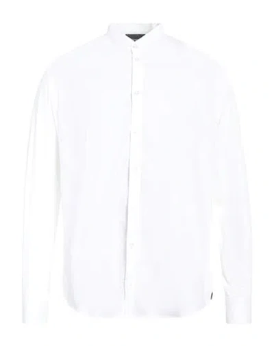 EMPORIO ARMANI EMPORIO ARMANI MAN SHIRT WHITE SIZE L COTTON, POLYAMIDE, ELASTANE